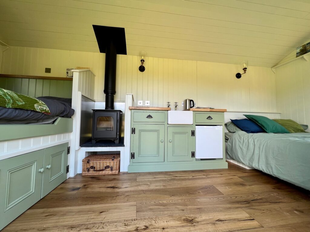 River Shepherds Hut interior