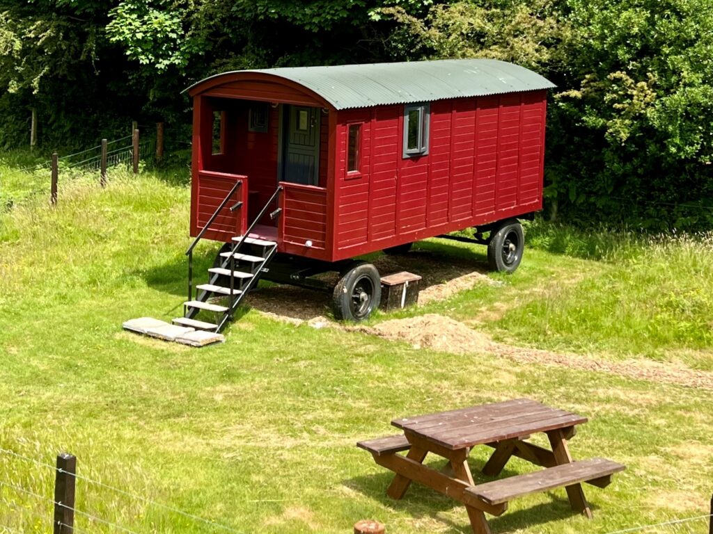hill shepherds hut exterior