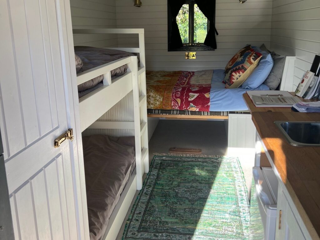 hill shepherds hut interior