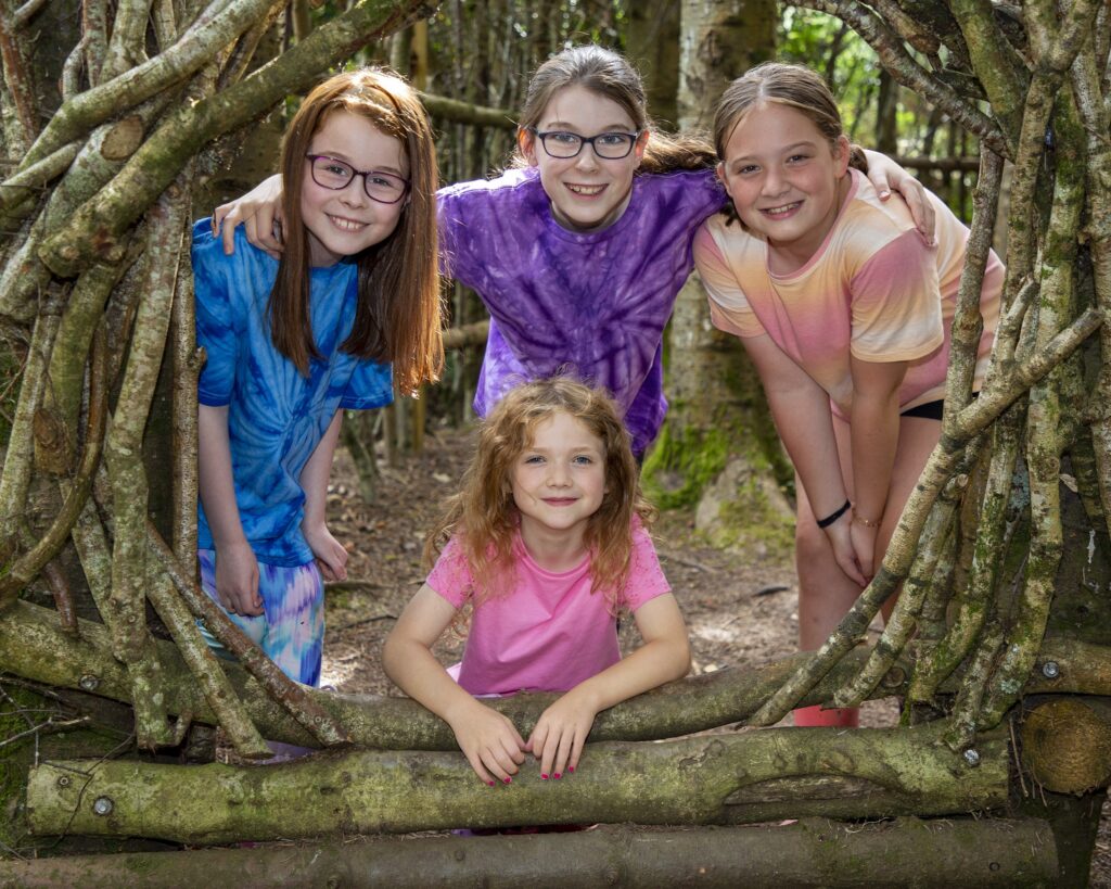 friends playing at greenan maze